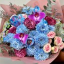 Blom Mavi Pembe Buket