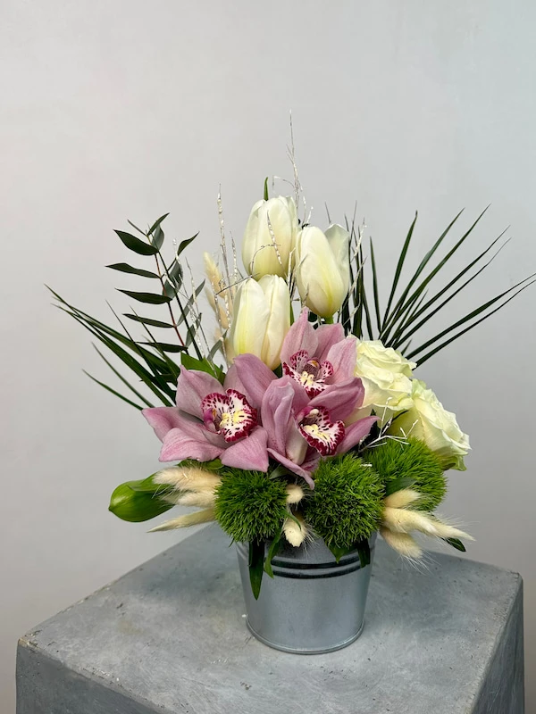 Beyaz Pembe Mini Luxe Aranjman