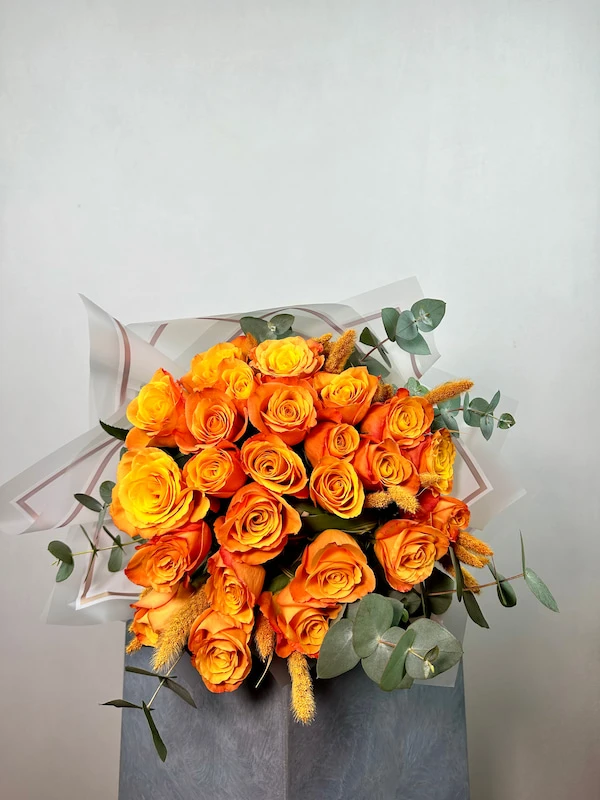 Coral 25 Turuncu Gül Buketi